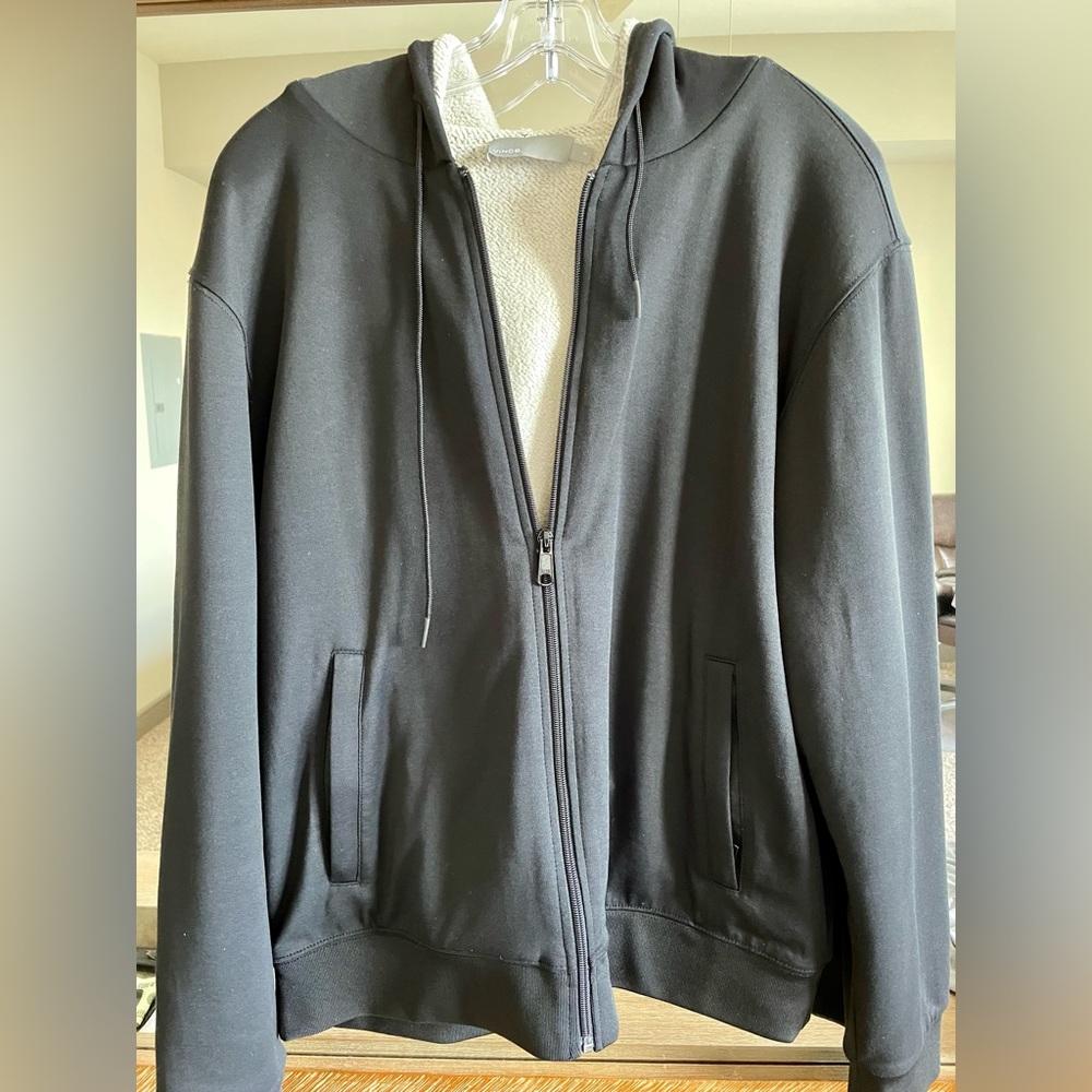 Vince Soft Faux Fur Fleece Hoodie Medium